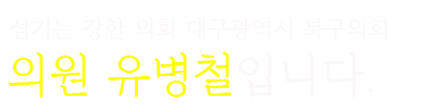 섬기는 강한 의회 대구광역시 북구의회 의원 유병철입니다.